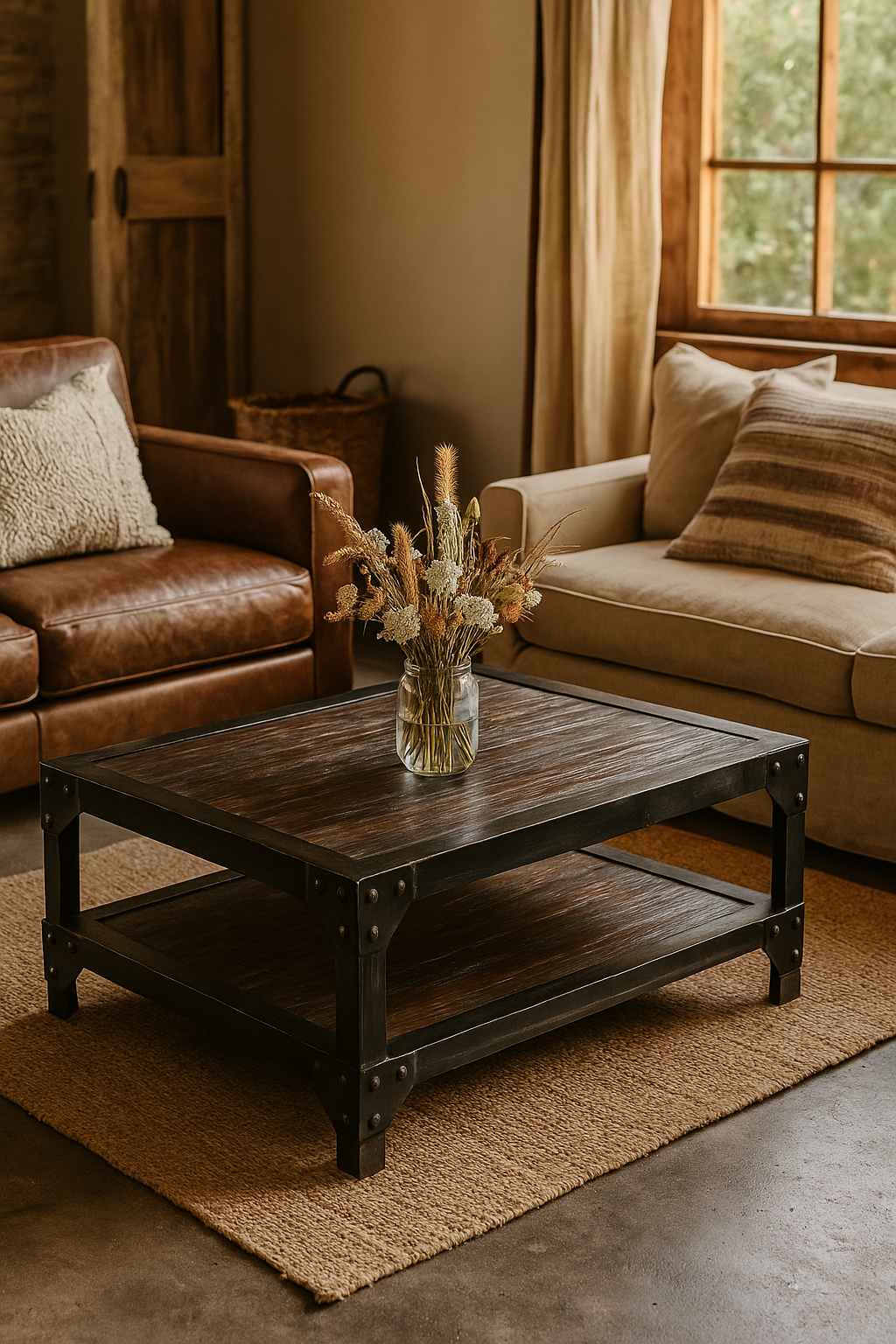 Mesa fierro-madera